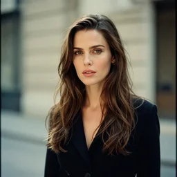 medium shot of Kate Beckinsale, Cinestill 800t, photography by Lazar Bogdanović