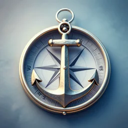 symbol of anchor overlayed on compass