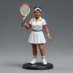 80mm resin detailed Miniature of a Hattie McDaniel, clothes in tennis wear and necklace ;Miniature product Photo, 4K, Full body