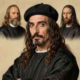 renaissance portrait of Frank Zappa, by Michaelangelo, by Leonardo da Vinci, masterpiece