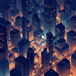 art by filip hodas, and artgerm. level design night city, outside, isometric, 4 k