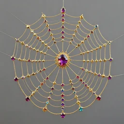 A spiderweb made of gold and (((vibrant))) gems!!