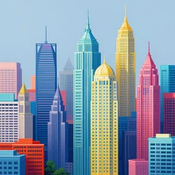 City of Pristine Colors, colorful, iridescent colors, painted by Eytan Zana