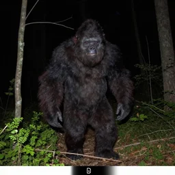 trail cam footage of a sasquatch, night vision