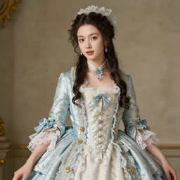 a beautiful girl, rococo dressing, intricate details