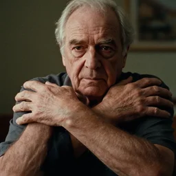 7 0 s movie still of a old man with trypophobia arms, cinestill 8 0 0 t 3 5 mm, heavy grain, high quality, high detail