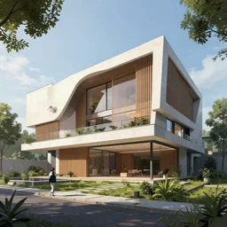 architecture of modern parametric villa , realistic anime, by Sakimichan, Stanley Artgerm Lau, WLOP, Rossdraws, trending on ArtStation, CGSociety, concept art, cgsociety, octane render, trending on artstation, artstationHD, artstationHQ, unreal engine, 8k