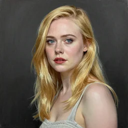 paint of Elle Fanning by Sarah Shaw