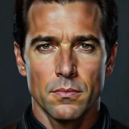 portrait of edward james olmos as william adama from battlestar galactica, very detailed eyes, hyperrealistic, very detailed painting by glenn fabry, by joao ruas