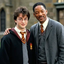 film still of Harry Potter next to Will Smith in Fresh Prince of Bell Air