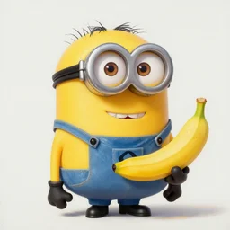 a beautiful oil paintion of a minion with a bannana