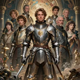 highly detailed surreal vfx portrait of a mythpunk knight stephen bliss, unreal engine, greg rutkowski, loish, rhads, beeple, makoto shinkai and lois van baarle, ilya kuvshinov, rossdraws, tom bagshaw, alphonse mucha, global illumination, detailed and intricate environment