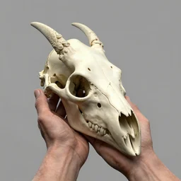 old hands holding the last remaining dragon skull, zbrush