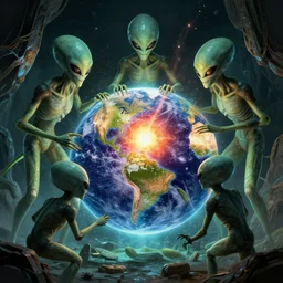 aliens trying to steal earth core
