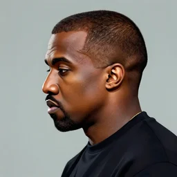 Kanye West digital art, profile, stylised