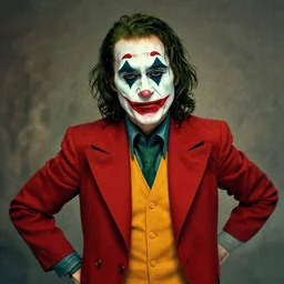 portrait fairouz as the joker, norman rockwell, glamour photography pose, arney freyag, octane, 3 5 mm lens