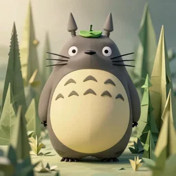 totoro in one punch man film still zaha hadid real - life origami forests with a full still life film still commercial extreme closeup photo of real - life intricate origami plant, perfect eyes, cinestill, 8 k
