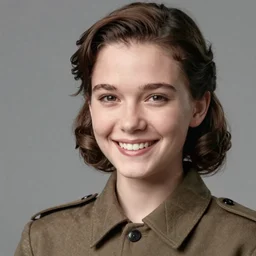 smiling, happy, beautiful, intelligent, powerful ww 2 housewife, 2 9 years old, loving eyes, fully clothed, wise, beautiful, dramatic lighting, sharp focus, by stanley artgerm, dramatic lighting, trending on artstation, flat colour, geometric curves, gradient filter, art deco patterns