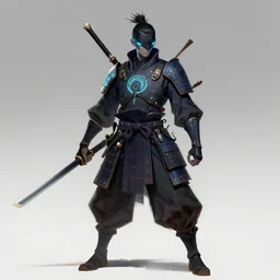 a cyber samurai,trending on artstation