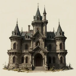 concept art of a haunted palace, imposing view, cinematic, horror, photorealistic, vintage, artstation, painterly, expressive