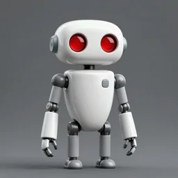 a robot from 1 9 6 0 with red eyes and eyelids with an elliptical head that is flattened at the top, the upper body is similarly shaped and is connected by a stalk to the long legs. trending in artstation