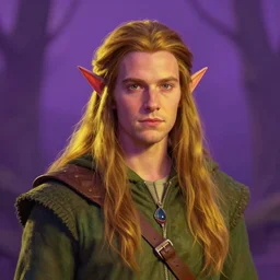 A professional digital portrait painting of a D&D druid, painted in the style of Wes Anderson, 4k, digital art, trending on cgsociety, highly detailed, upper body shot, shallow depth of field, purple and yellow lighting, professional lighting, airbrush,