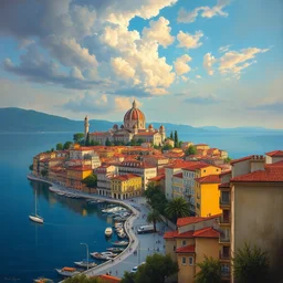 the city of present - day naples, italy oil painting by georges badin