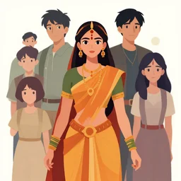 indian warrior princess, clean cel shaded vector art. shutterstock. behance hd by lois van baarle, artgerm, helen huang, by makoto shinkai and ilya kuvshinov, rossdraws, illustration