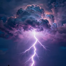 Stormy Clouds emitting Neon lightning, 8k, vivid colors, high contrast, octane render, artstationhd, digital art