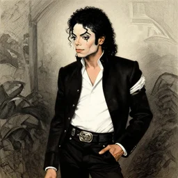 Michael Jackson in the style of Gustave Dorè