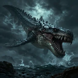 sea of thieves screenshot, kraken, dark, storm, unreal engine, digital art