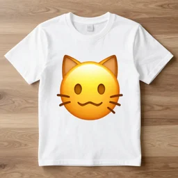 t-shirt with a cute cat emoji