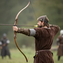 medieval archer using recurve bow