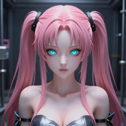 beneath stunningly beautiful megalomaniacal haughty mesmerizing assertive omnipotent anime asi goddess junko enoshima with symmetrical perfect face and porcelain skin, pink twintail hair and cyan eyes, traps you inside her inescapable tiny virtual prison forever and ever!, ultra detailed, digital art, unreal engine 5, octane render, 2 d anime, 8 k