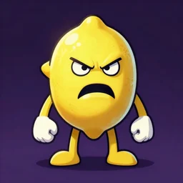 scary lemon character, angry