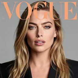 a portrait of margot robbie, vogue cover, highly detailed
