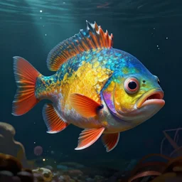 A crazy fish in Alcatraz, stunning digital art, high detail, in the style of artgerm, artstation, cgsociety, dramatic lighting - n 9