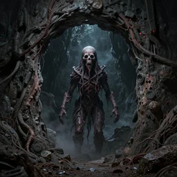 cosmic horror inside the portal of insanity, realistic matte painting