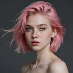 beautiful russian girl with cute freckles and short faintly colored in pink hair and nose piercing, thin round earrings, winds of winter, au naturel, hyper detailed, digital art, trending in artstation, cinematic lighting, studio quality, smooth render, octane rendered, concept art, sharp focus, illustration, art by artgerm and greg rutkowski and wlop