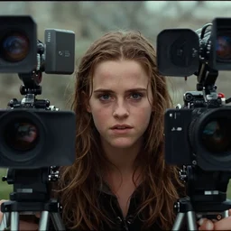 a wide angle movie still from braveheart 1 9 9 5 showing emma watson, close - up face, shot on celluloid with panavision cameras, panavision lenses, 3 5 mm film negative width, anamorphic projection format, critically acclaimed, oscar winning practical effects