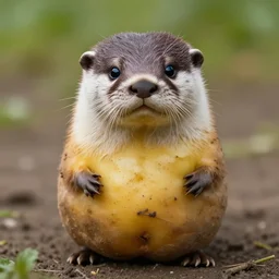 potato with face of otter