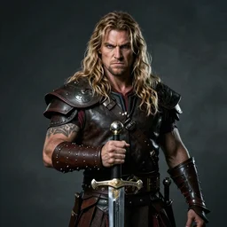 portrait of conan the barbarian with his sword