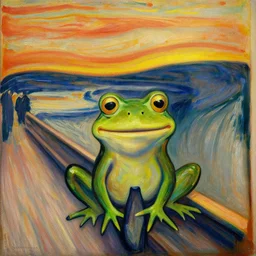 the smiling frog, painting by edvard munch