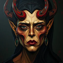 3 d cell shaded portrait painting of witch of hell 4, 3 d cell shaded cubism, in the style of picasso, elegant, highly detailed, artstation, art by picasso 3 d cell shaded unreal engine