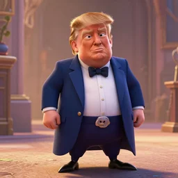 Pixar render of Donald trump as a Disney villain, 4K, high octane render
