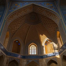 closeup photo of iranian honeycomb vaulted mosque ceilings