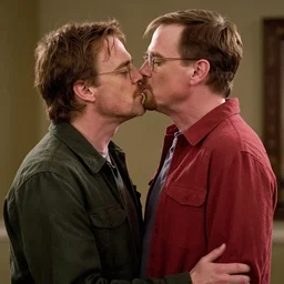 walter white kissing jesse pinkman, 8k , professional photography
