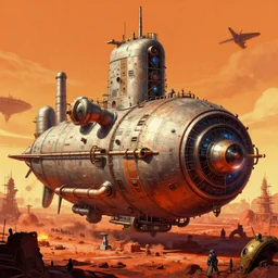 a bulbous zaha hadid space-station with massive piping inspired by a nuclear reactor submarine and maschinen krieger, ilm, beeple, star citizen halo, mass effect, starship troopers, elysium, iron smelting pits, high tech industrial, warm saturated colours