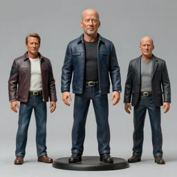 bruce willis hand painted figurine set, hyperdetailed, artstation, cgsociety, 8 k
