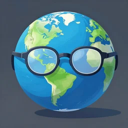 earth - chan wearing glasses, trending on artstation